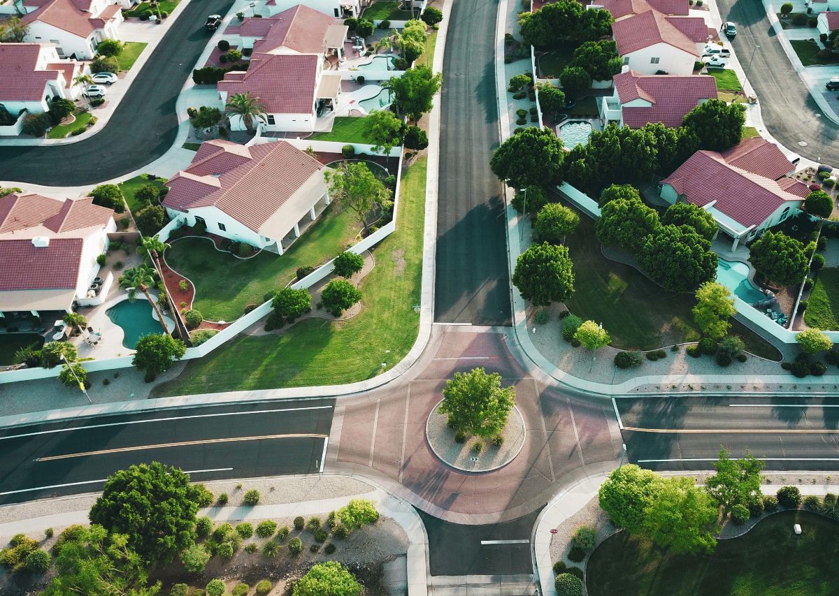 arial photo of properties