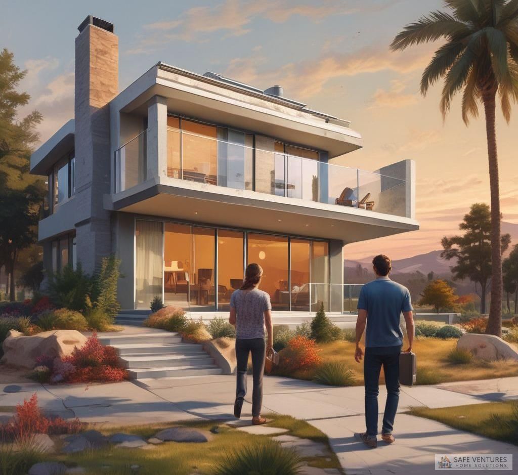 house with seller and investor looking
